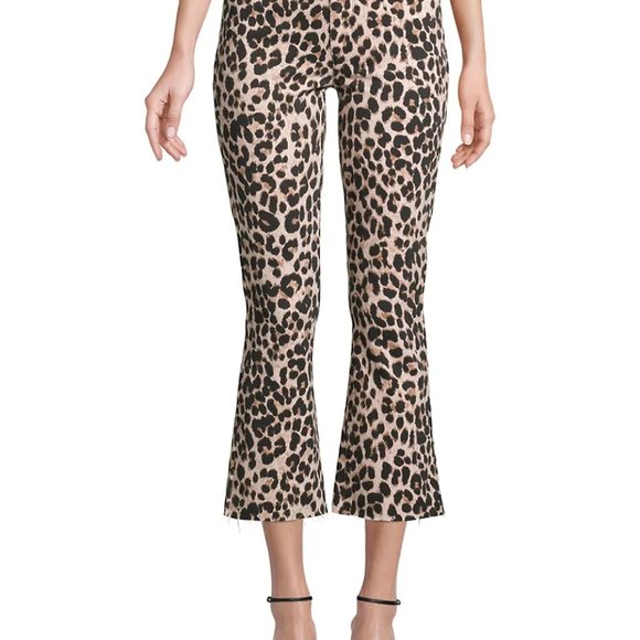 Paige High Rise Leopard Crop Flare - Picture 1 of 3